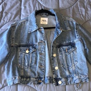 Zara Cropped Jean Jacket